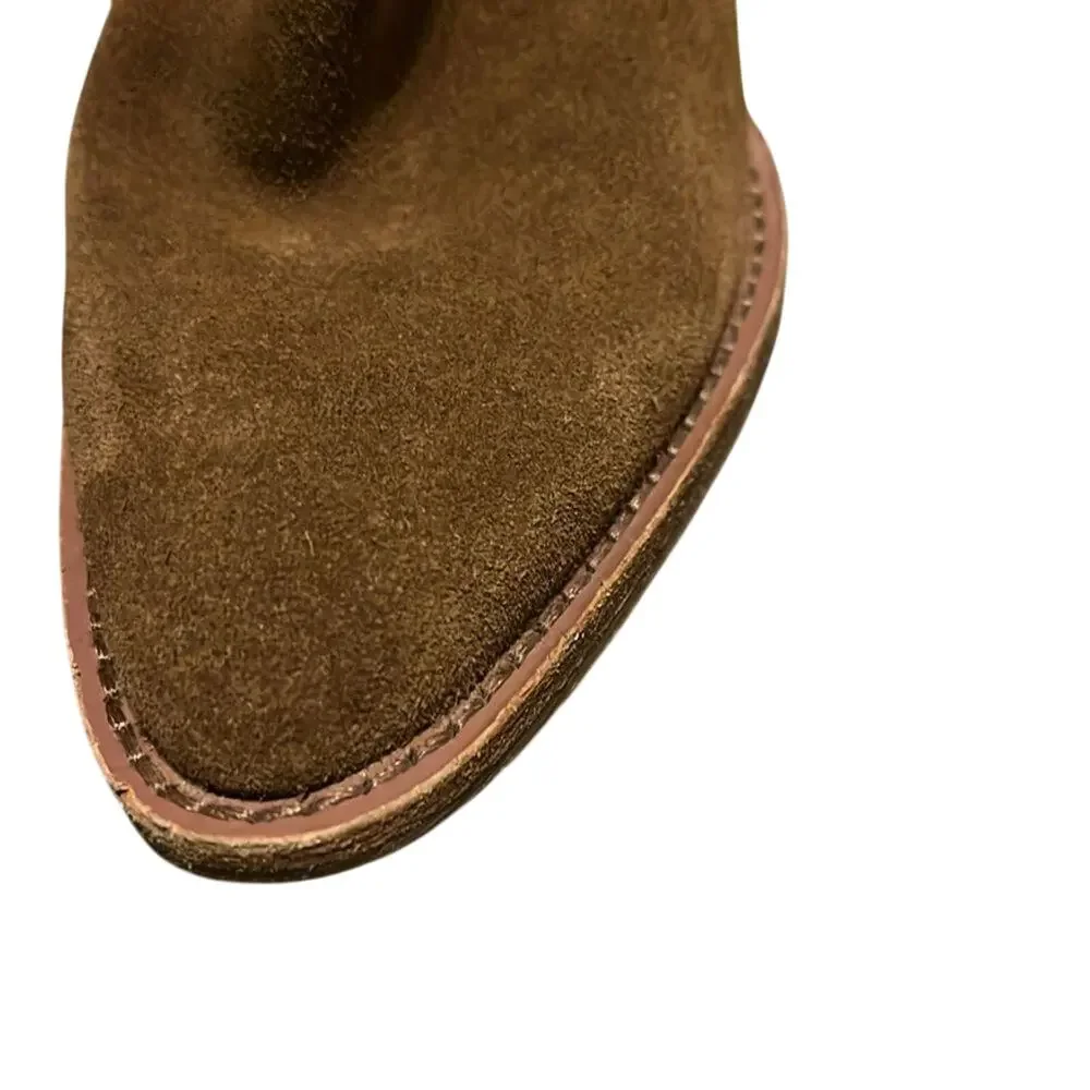 GIANNI BINI BHANNKS SUEDE OVER-THE-KNEESTACK HEEL Brown Western BOOTS Size 5